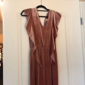 Rose Gold/Blush Velvet Jumpsuit
